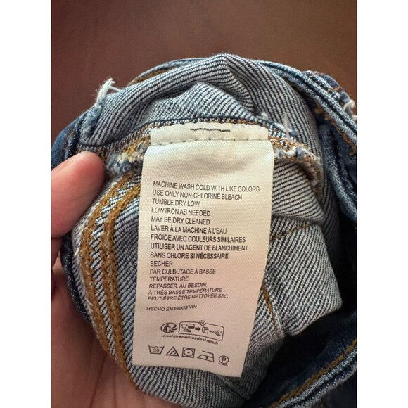 Anthropologie Pilcro The Wanderer Casual Utility Patchwork Jeans Size 26 Tall - Picture 10 of 13